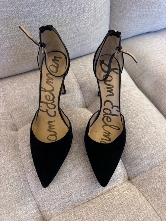 Sam Edelman Shoes - Sam Edelman Harlow Sz 10 Black Suede D’Orsay Heels Ankle Strap Pointed Toe